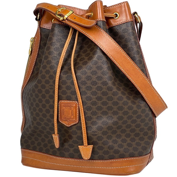 Celine Macadam Drawstring Shoulder Bag Brown - Picture 1 of 7